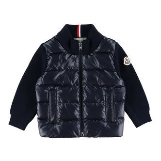 Moncler Cardigan - Uld/Dun - Navy