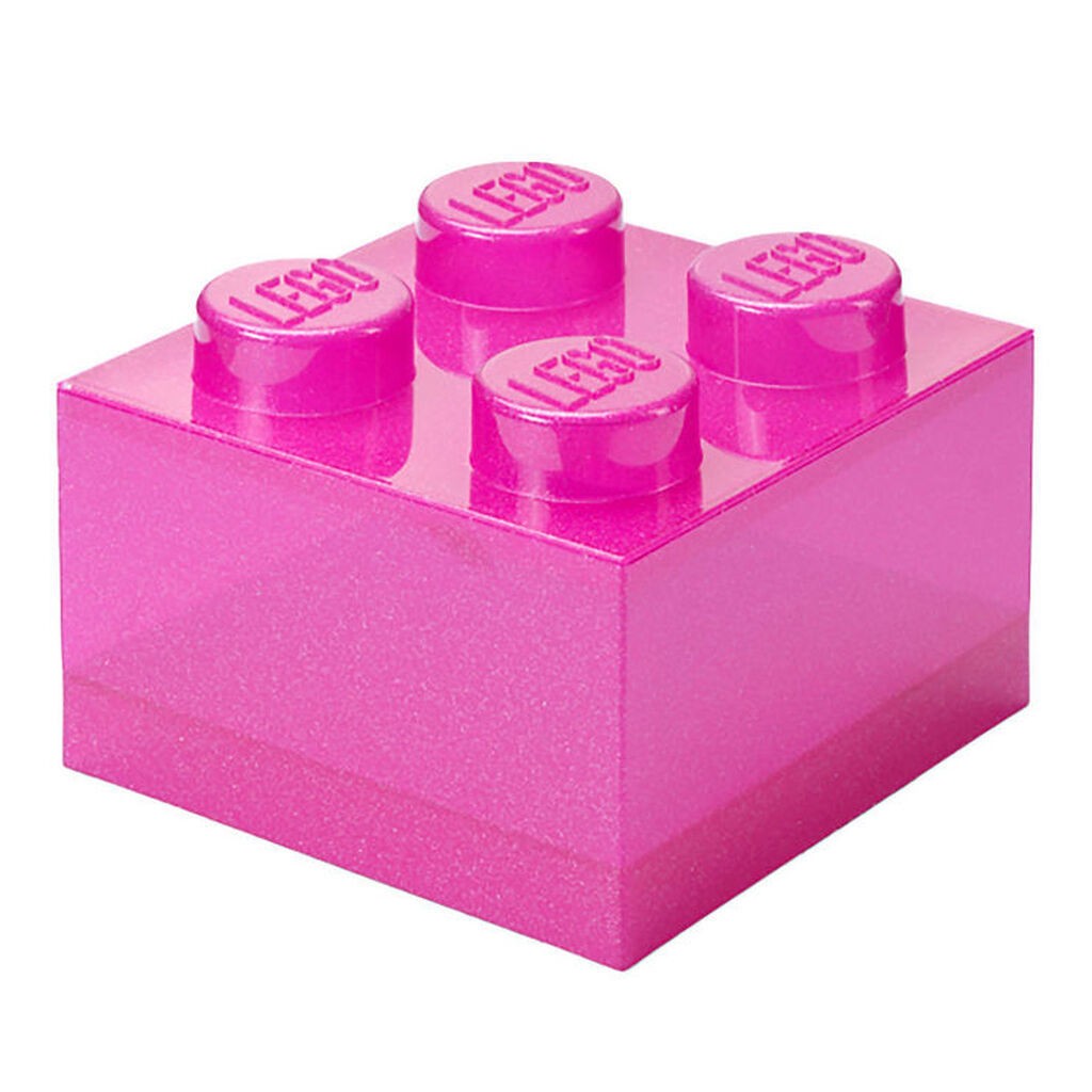 LEGOÂ® Storage Opbevaringsboks - 4 Knopper - Glitter Medium Viole