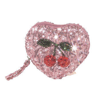 Konges Sløjd Pung - Sewuin Heart Wallet - Mellow Rose m. Kirseb