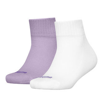 Puma Ankelstrømper - 2-pak - Kids Quarter - Lilla/Hvid m. Hjerte
