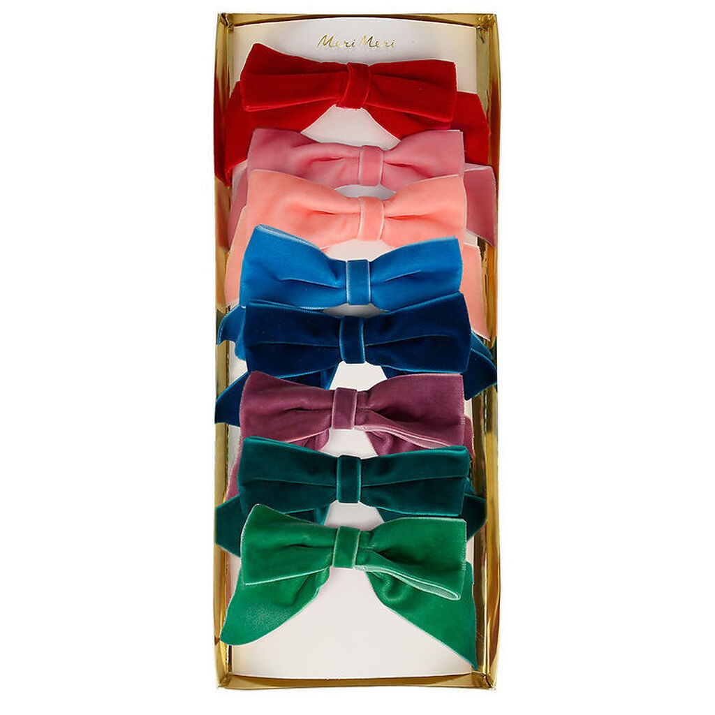 Meri Meri Hårsløjfer - 8-pak - 8,5 cm - Radiant Velvet