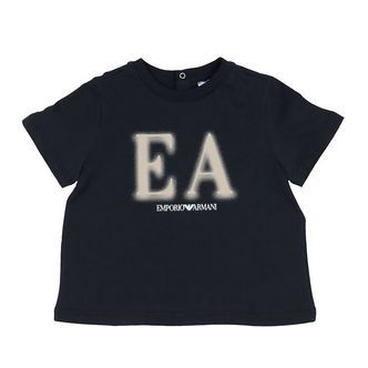 Emporio Armani T-shirt - Navy/Beige m. Print