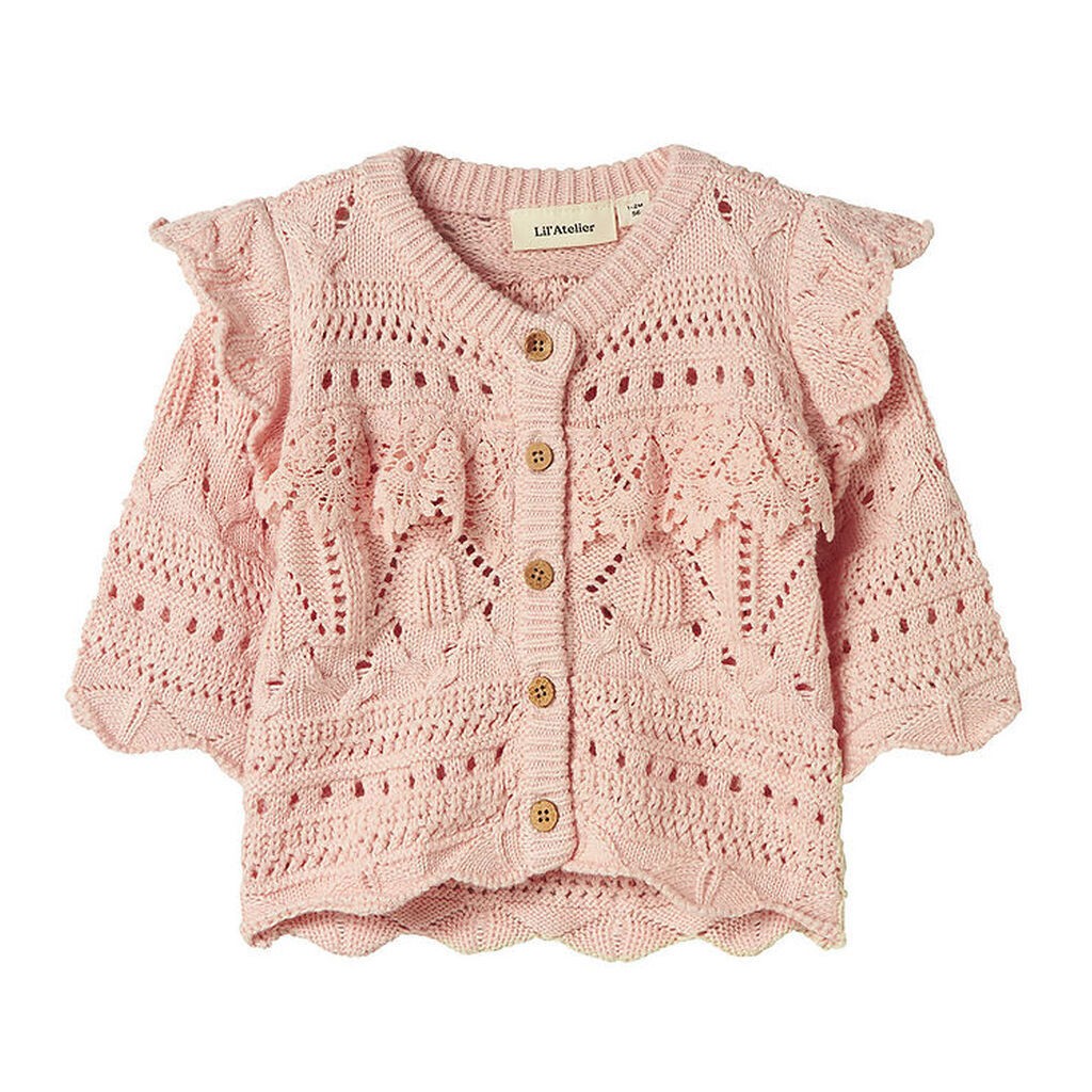 Lil Atelier Bluse - NbfDamia - Strik - Peach Whip m. Hulmønster