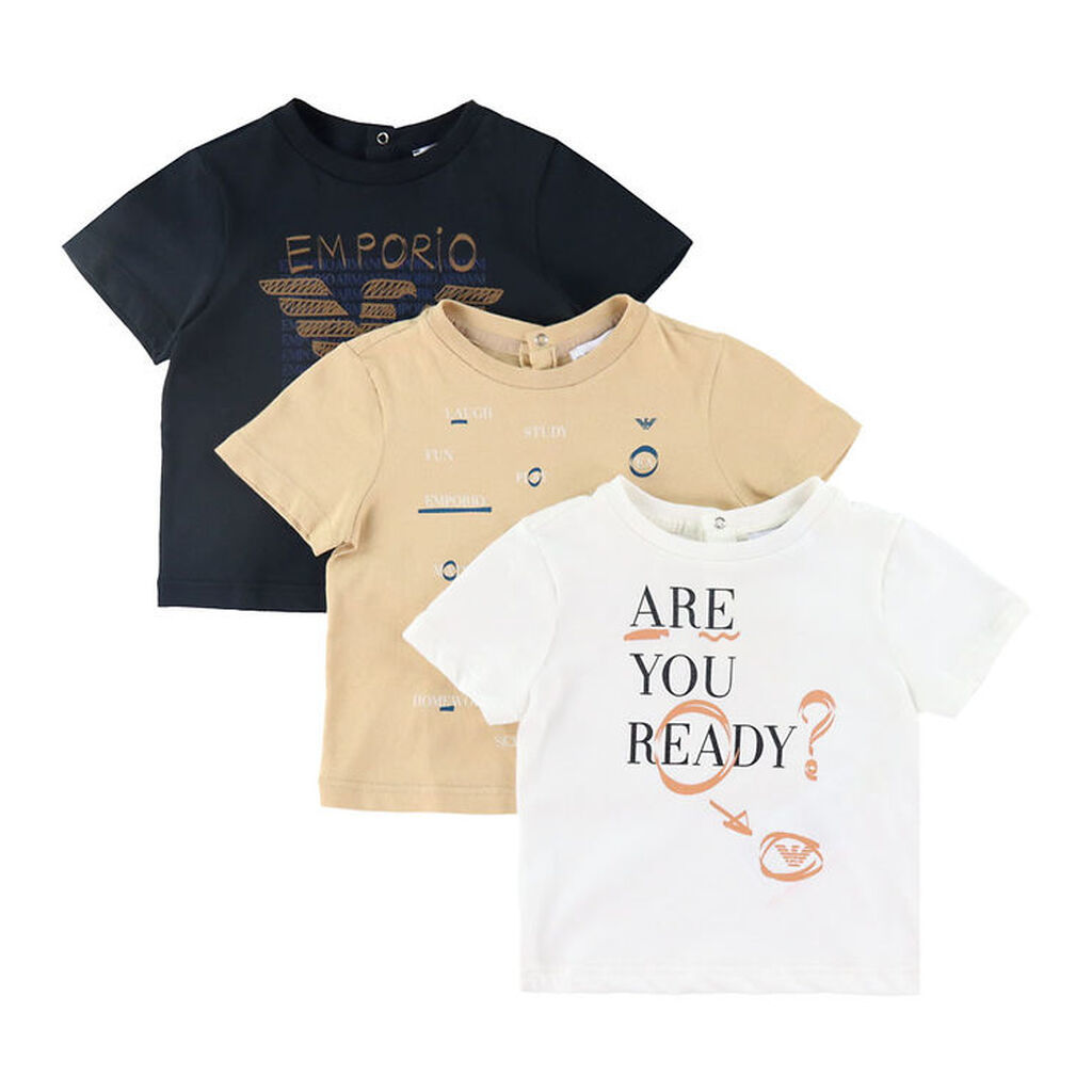 Emporio Armani T-shirts - 3-pak - Hvid/Sand/Sort