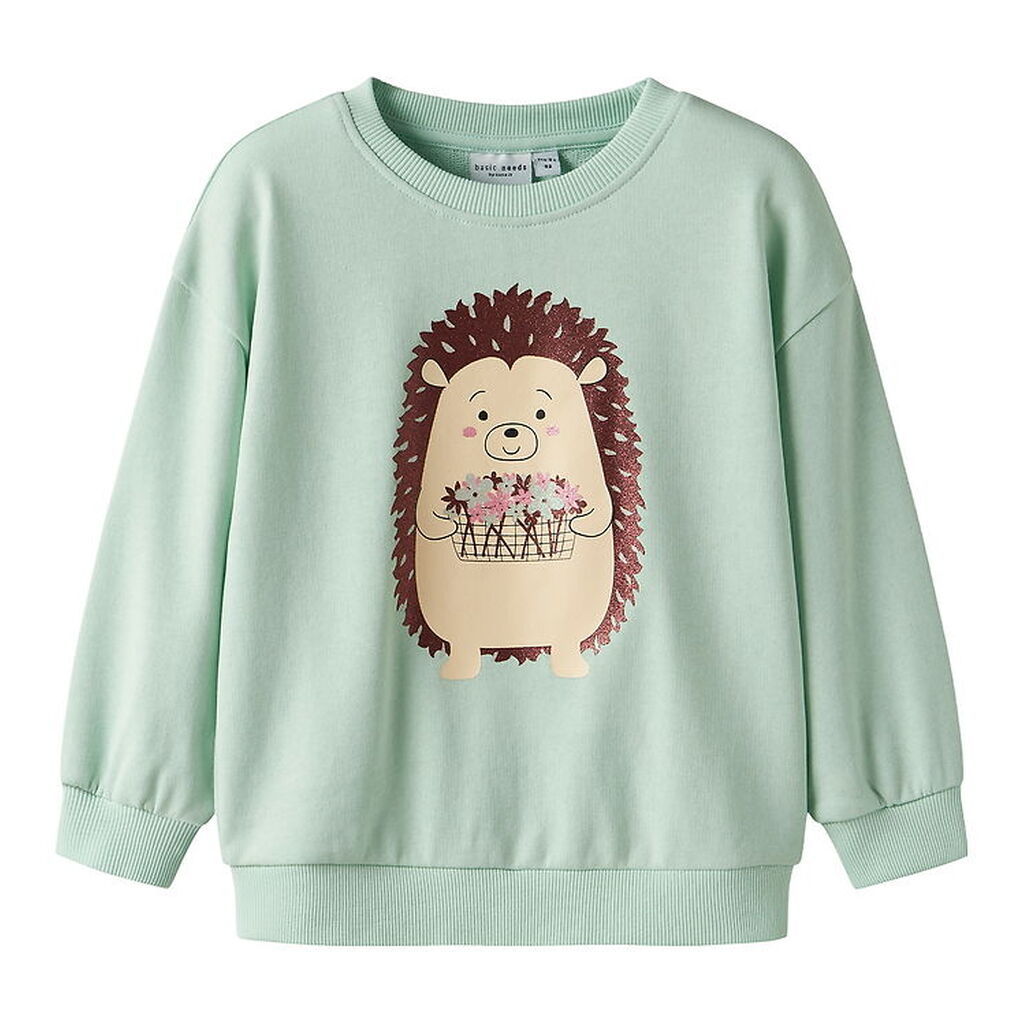 Name It Sweatshirt - NmfValona - Gossamer Green/Hedgehog