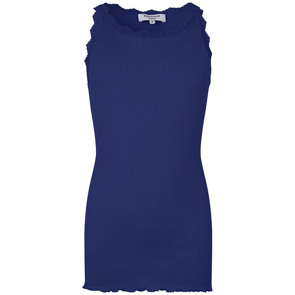 Rosemunde Top - Lang - Beatha - Rib - Sodalite Blue m. Blonder