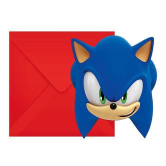 Decorata Party Invitationer - 6-pak - Sonic Speed