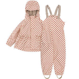 Konges Sløjd Regntøj m. Seler/Fleece - PU - Rainy Palme - Coeur