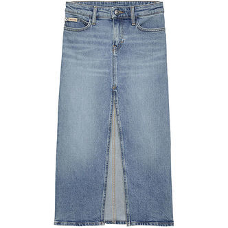 Calvin Klein Nederdel - Denim - Mid Rise Long - Cloudy Blue