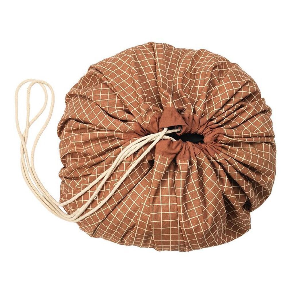 Play&Go Legetæppe - Ø140 - Grid Brown