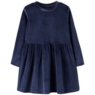 Name It Kjole - NmfVeloa - Velour - Navy Blazer