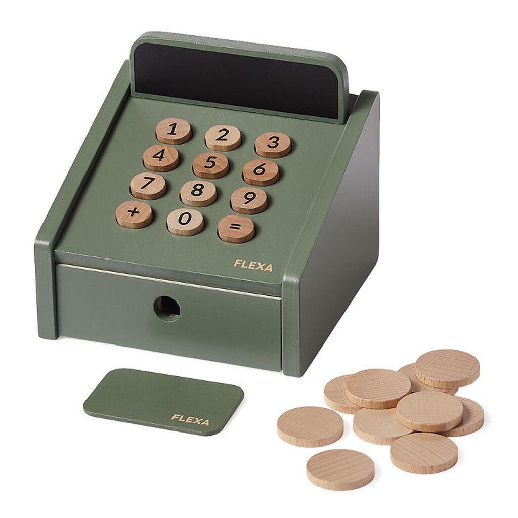 Flexa Kasseapparat - Træ - Play - Dusty Green/Birch Plywood