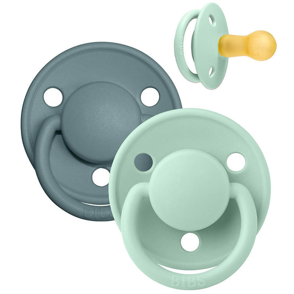 BIBS De Lux Sutter - Str. 2 - 2-pak - Rund - Nordic Mint/Island