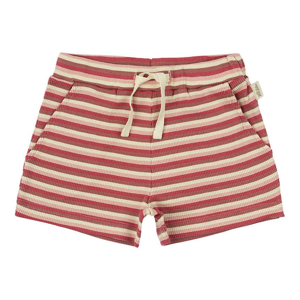 Petit Piao Shorts - Rib - Modal - Light Berry Multi Stripe