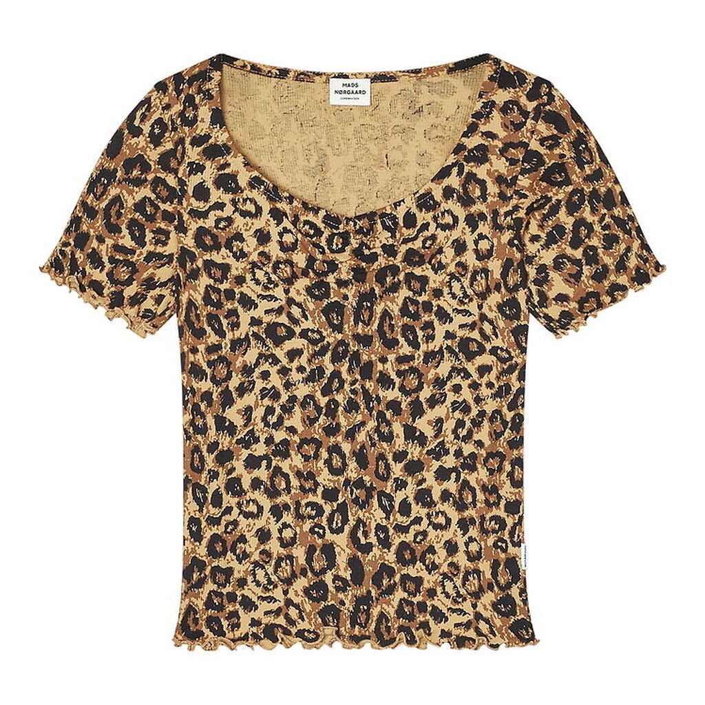 Mads Nørgaard T-shirt - Tiki - Rib - Leopard/Sort