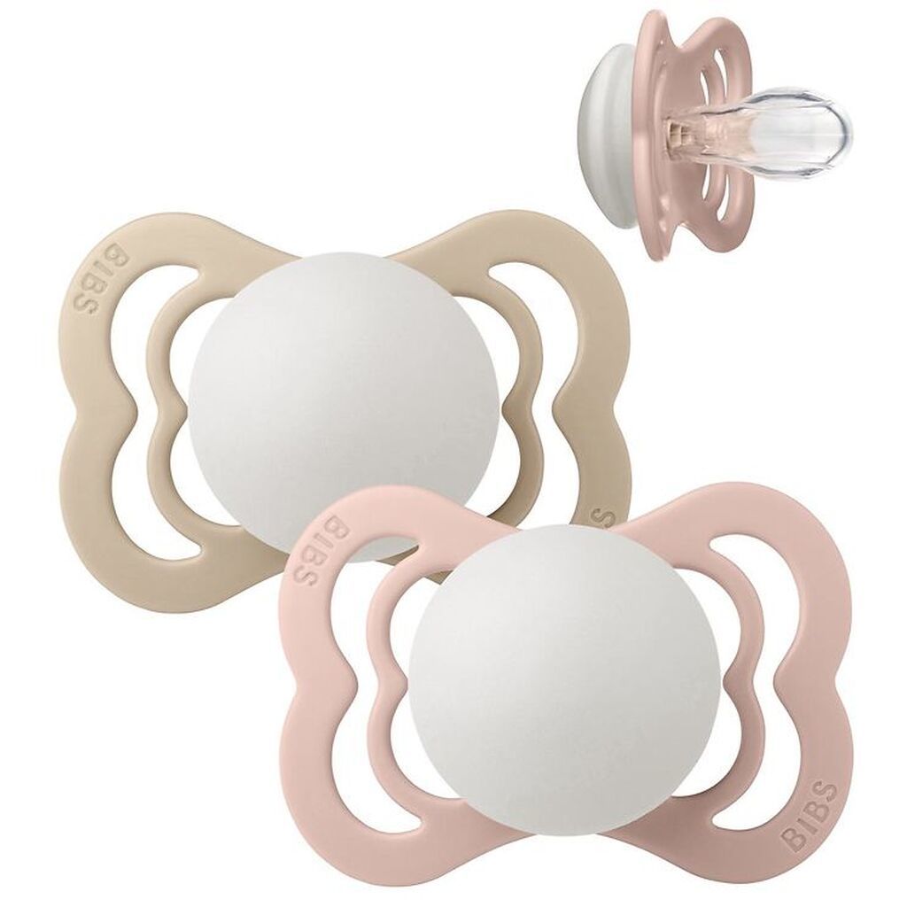 BIBS Supreme Natsutter - Str. 1 - 2-pak - Symmetrisk - Blush/V