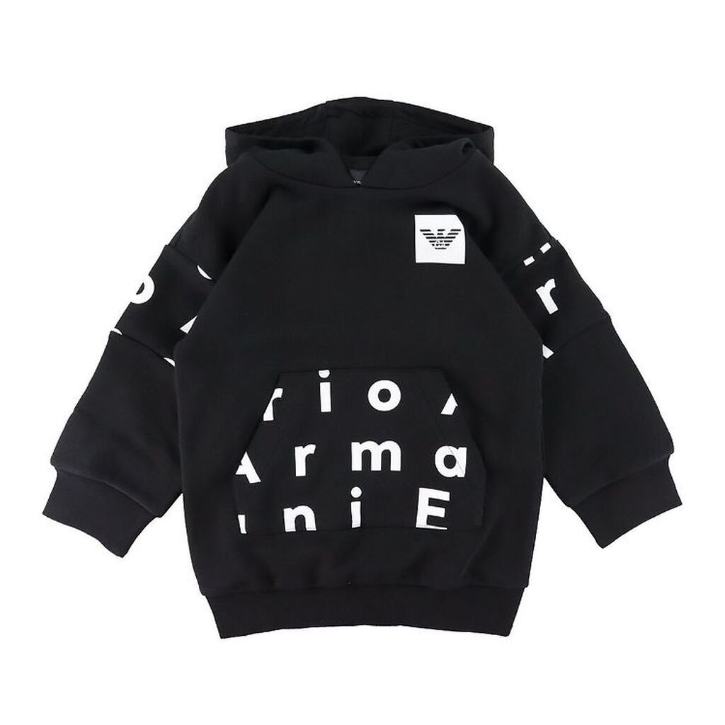 Emporio Armani Hættetrøje - Sort m. Print