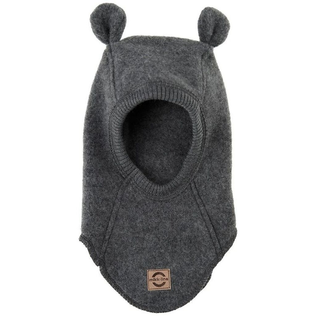 Mikk-Line Elefanthue - Uld - 1-lags - Anthracite Melange m. Ører