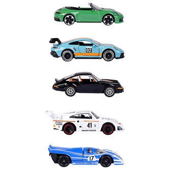 Majorette Biler - Porsche - 5-pak