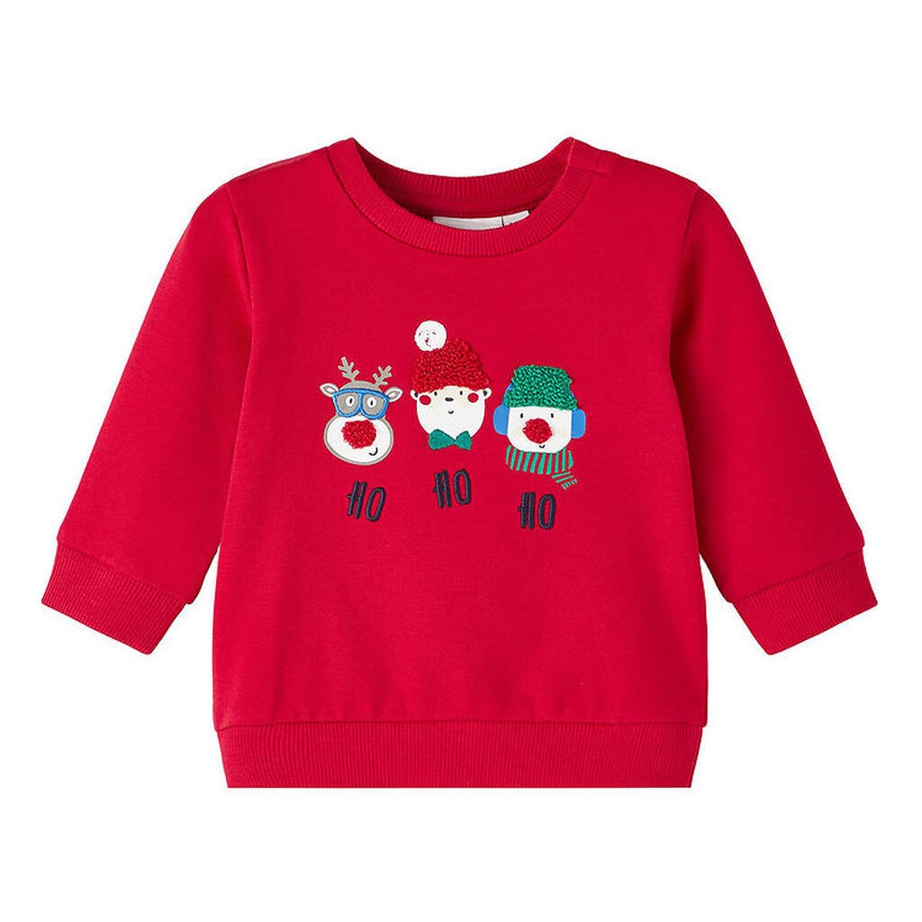Name It Sweatshirt - NbnRuby - Jester Red m. Juledyr