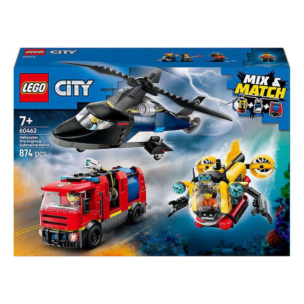LEGOÂ® City - Remix - Helikopter, Brandbil Og... 60462 - 874 Dele