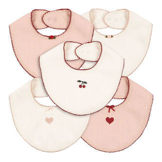 Konges Sløjd Savlesmæk - 5-pak - Minna - Rose/White Mix