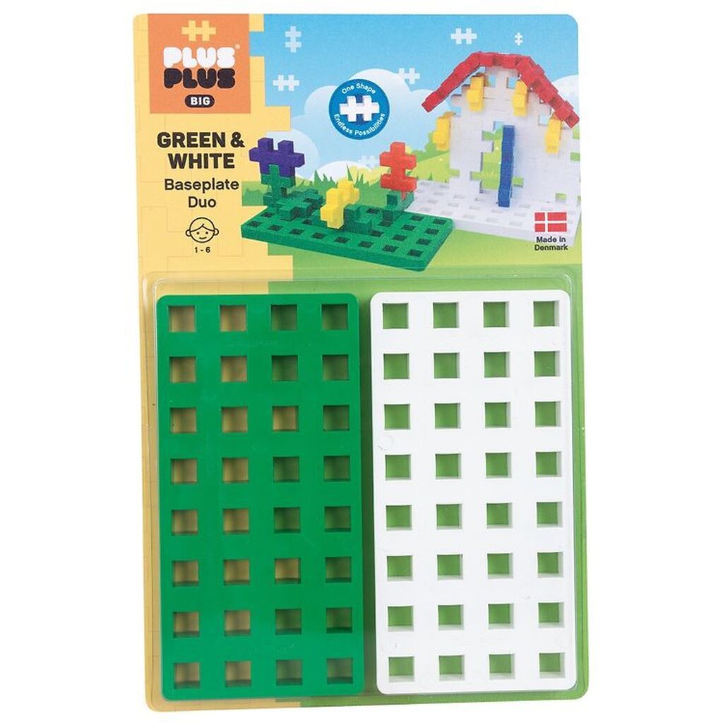 Plus-Plus Big - Baseplate Duo - Grøn/Hvid