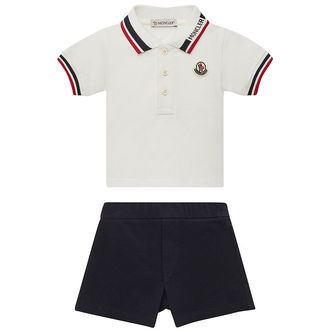 Moncler Sommersæt - Polo/Shorts - Hvid/Navy