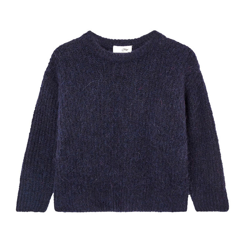 American Vintage Bluse - Strik - Col Rond - Navy Shine