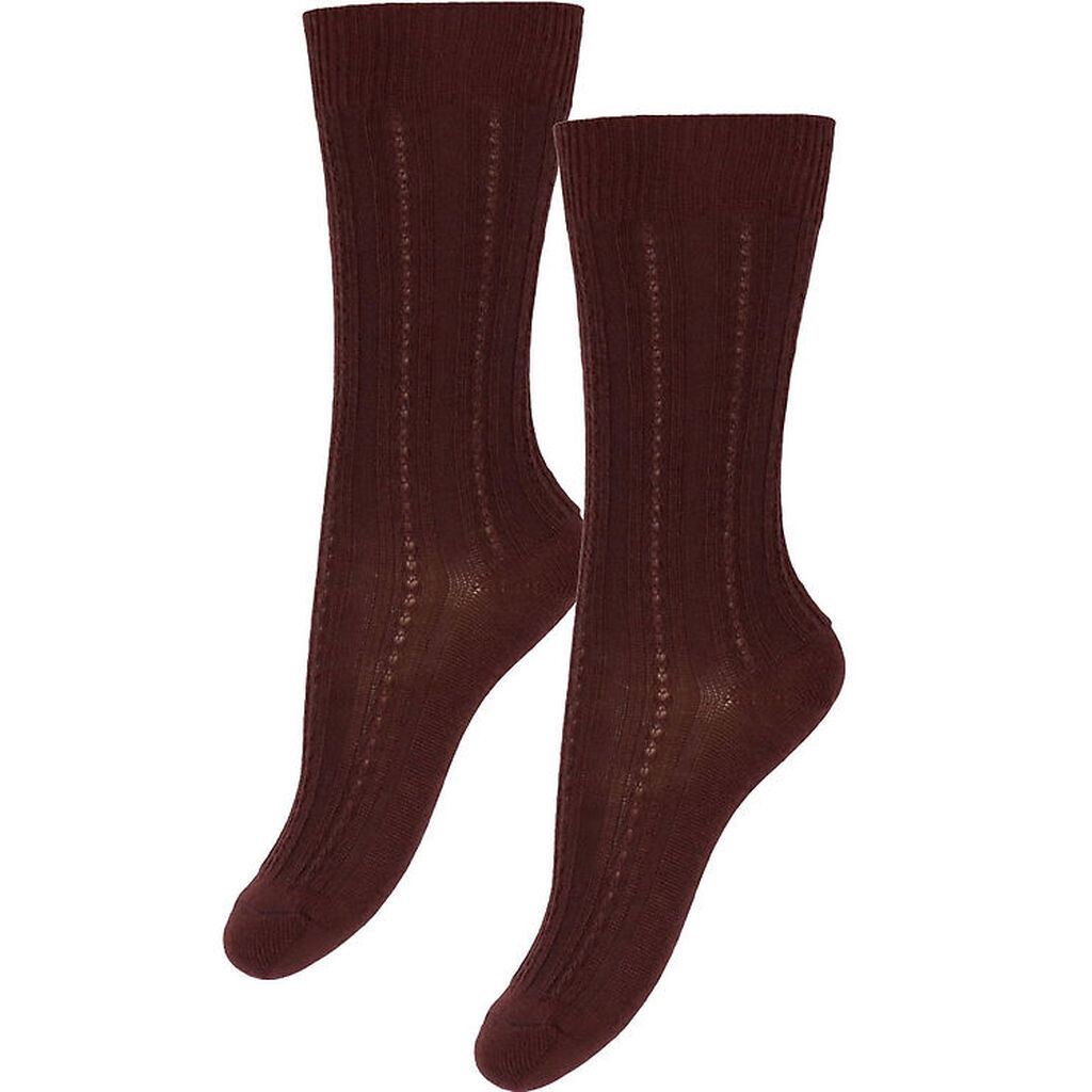 FUB Strømper - Uld - Rib - 2-pak - Cranberry