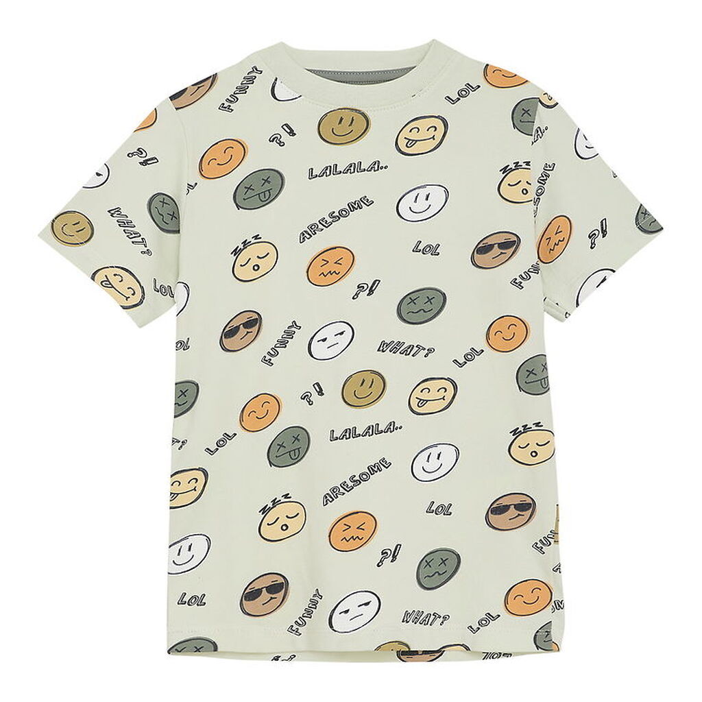 Minymo T-Shirt - Tender Greens m. Print