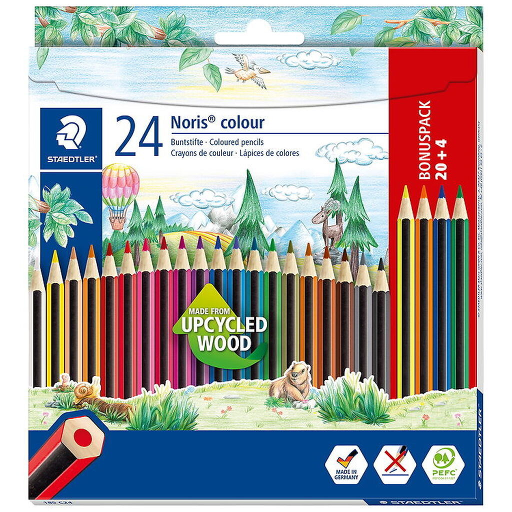 Staedtler Farveblyanter - Noris Colour Bonus Pack - 20+4 stk