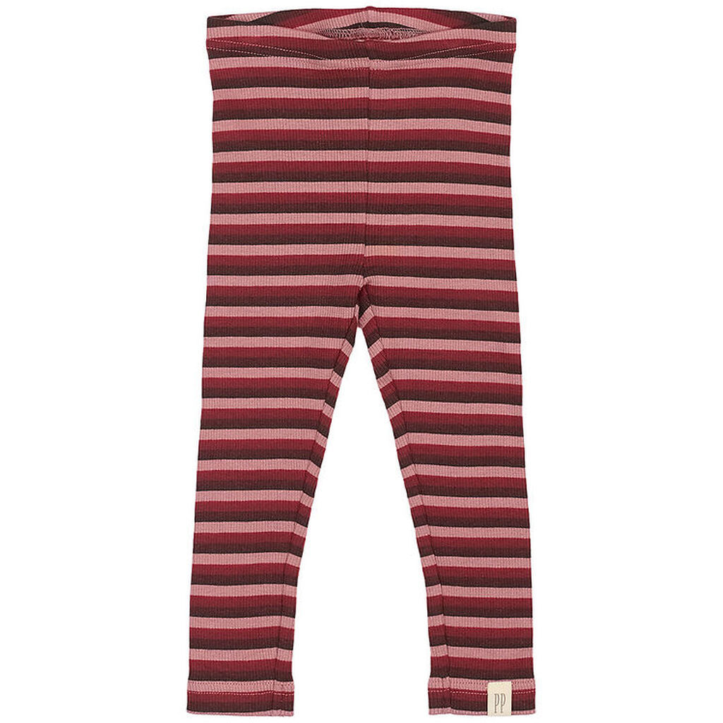 Petit Piao Leggings - Rib - Modal - Biking Red Multistripe