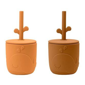 Done By Deer Kop m. Sugerør - 2-Pak - Peekaboo - Mustard