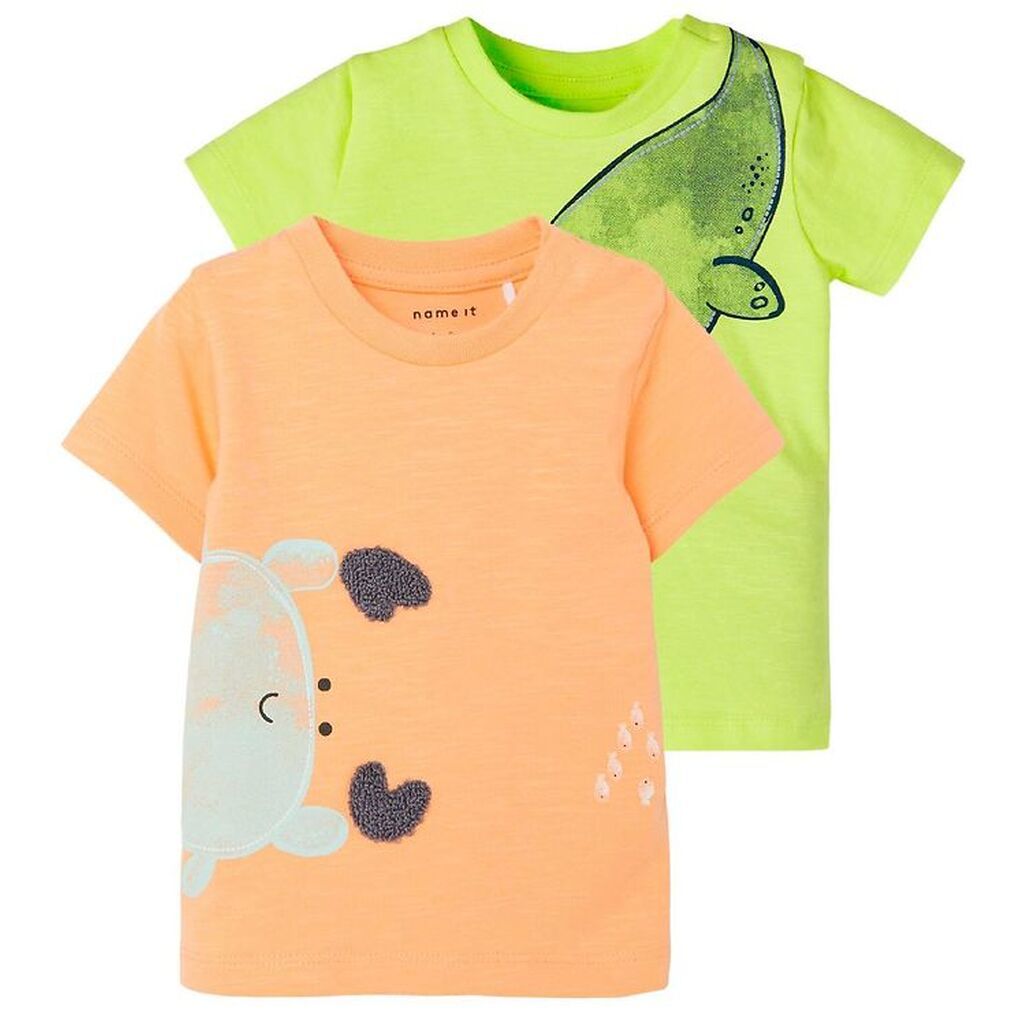 Name It T-shirt - NbmHeine - 2-pak - Sunny Lime