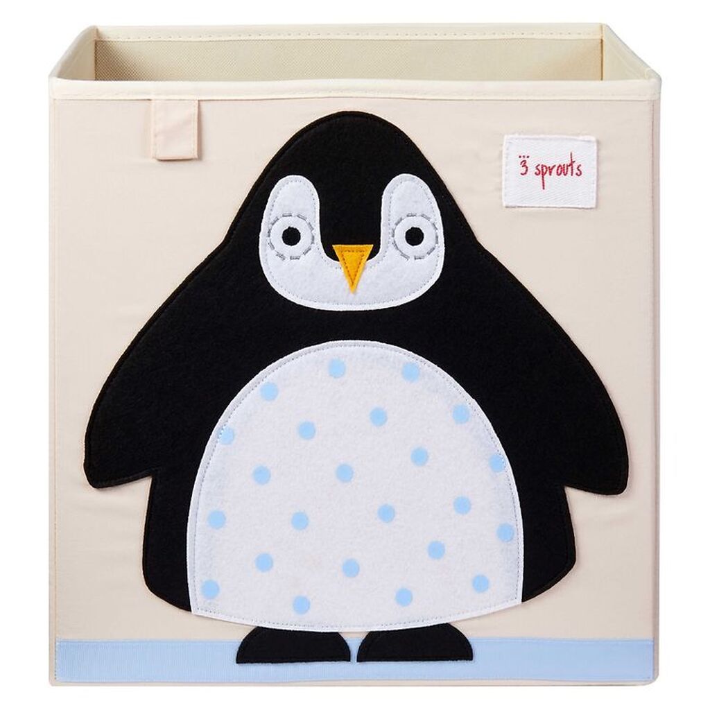 3 Sprouts Opbevaringskasse - 33x33x33 - Pingvin
