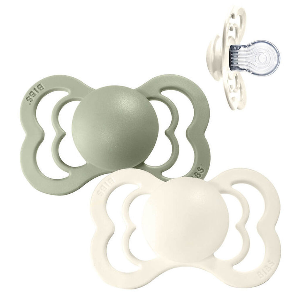 BIBS Supreme Sutter - Str. 1 - 2-pak - Symmetrisk - Ivory/Sage