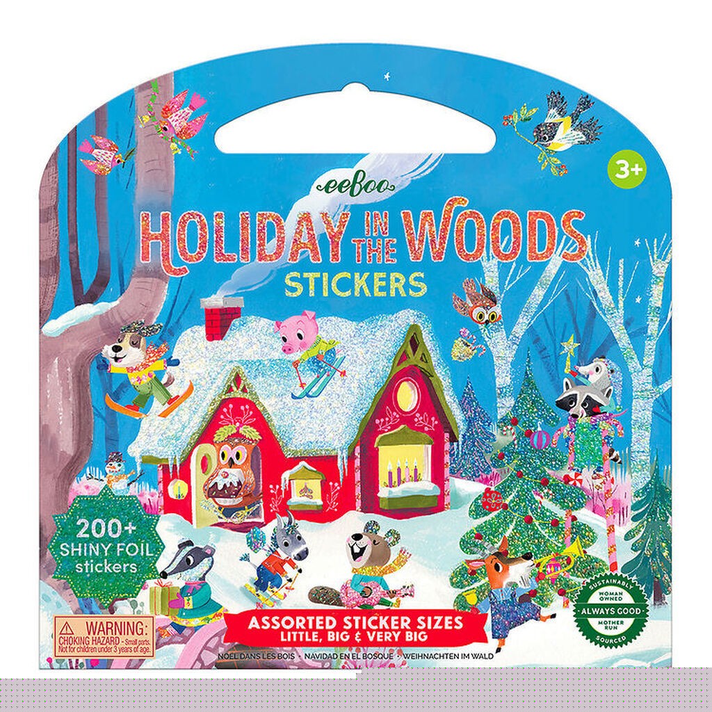 Eeboo Klistermærkebog - 200+ stk. - Jul i Skoven