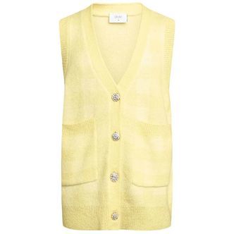 Grunt Vest - Strik - Mia - Gul m. Tern