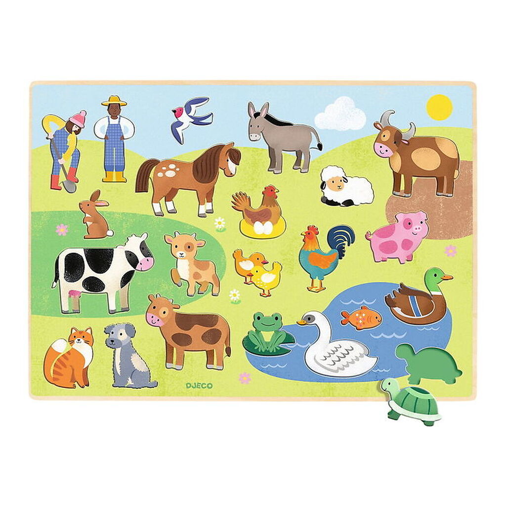 Djeco Puslespil - Puzzlo Campo - 22 Brikker