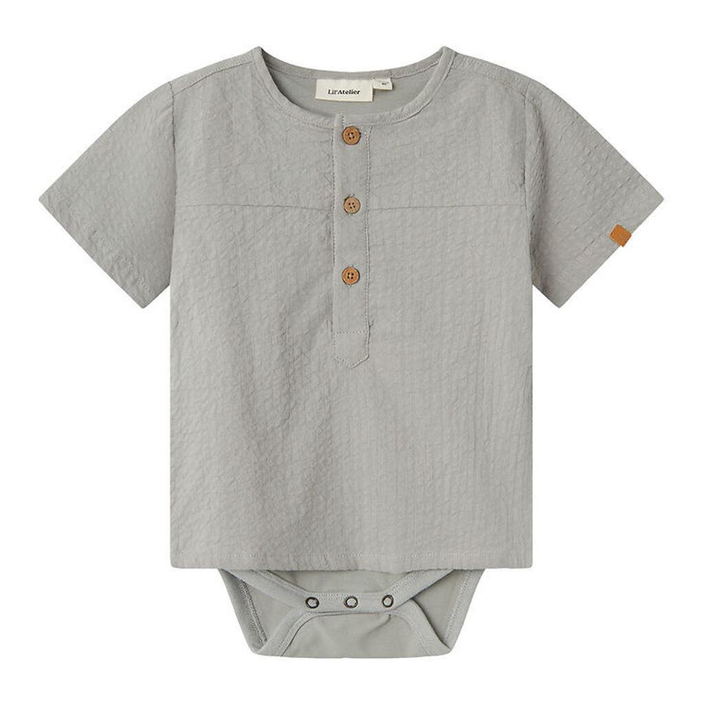 Lil Atelier Skjortebody k/æ - NbmHoman - Limestone m. Struktur