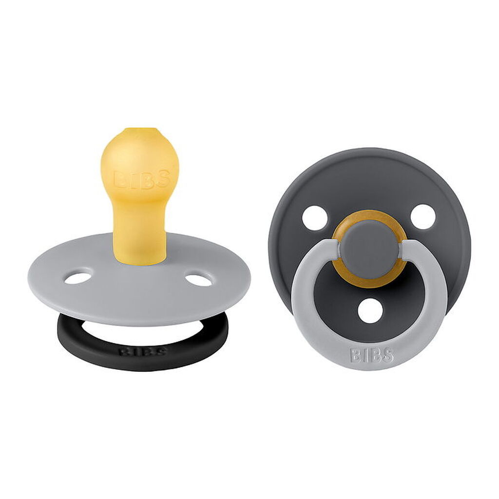 BIBS Colour Sutter - Str. 1 - 2-pak - Rund - Cloud Iron Mix