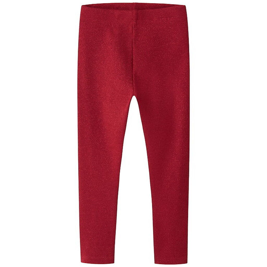 Name It Leggings - Rib - NmfSiclo - Jester Red m. Glimmer