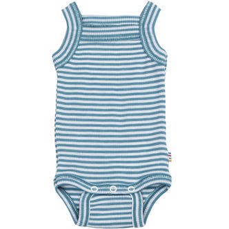 Joha Body u/æ - Rib - Uld/Silke - Off White/Blå