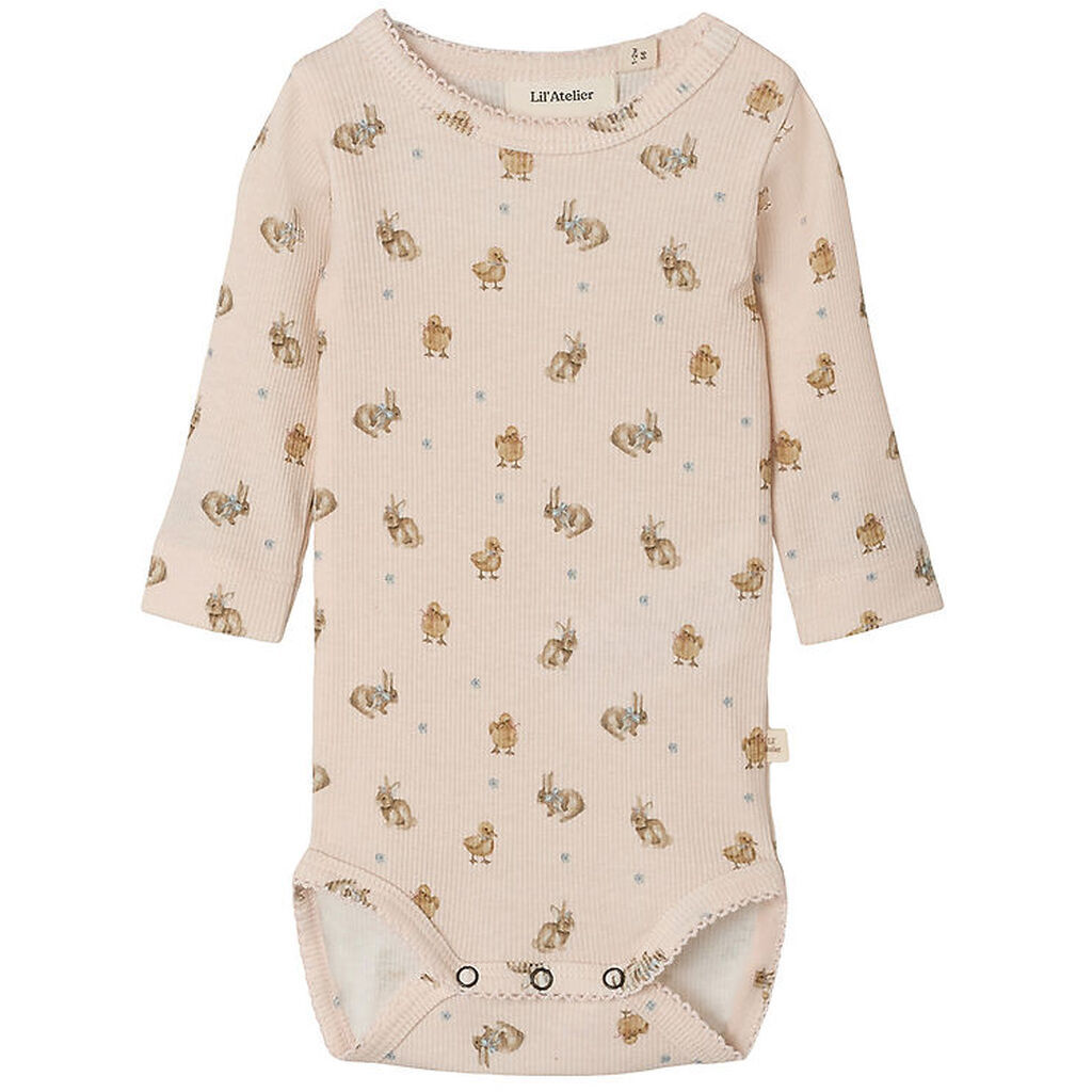 Lil' Atelier Body l/æ - Rib - NbfLavo - AOP - Morganite