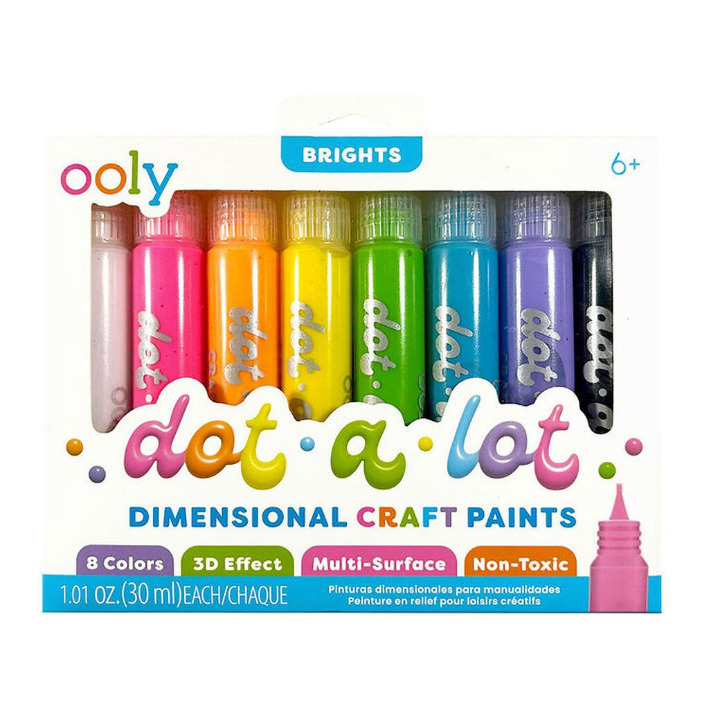 Ooly 3D Effekt Prikmaling - 8-stk - Dot-a-Lot Bright
