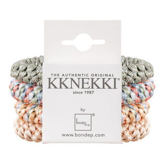 Kknekki Hårelastikker - 4-pak - Beige/Grøn/Pink