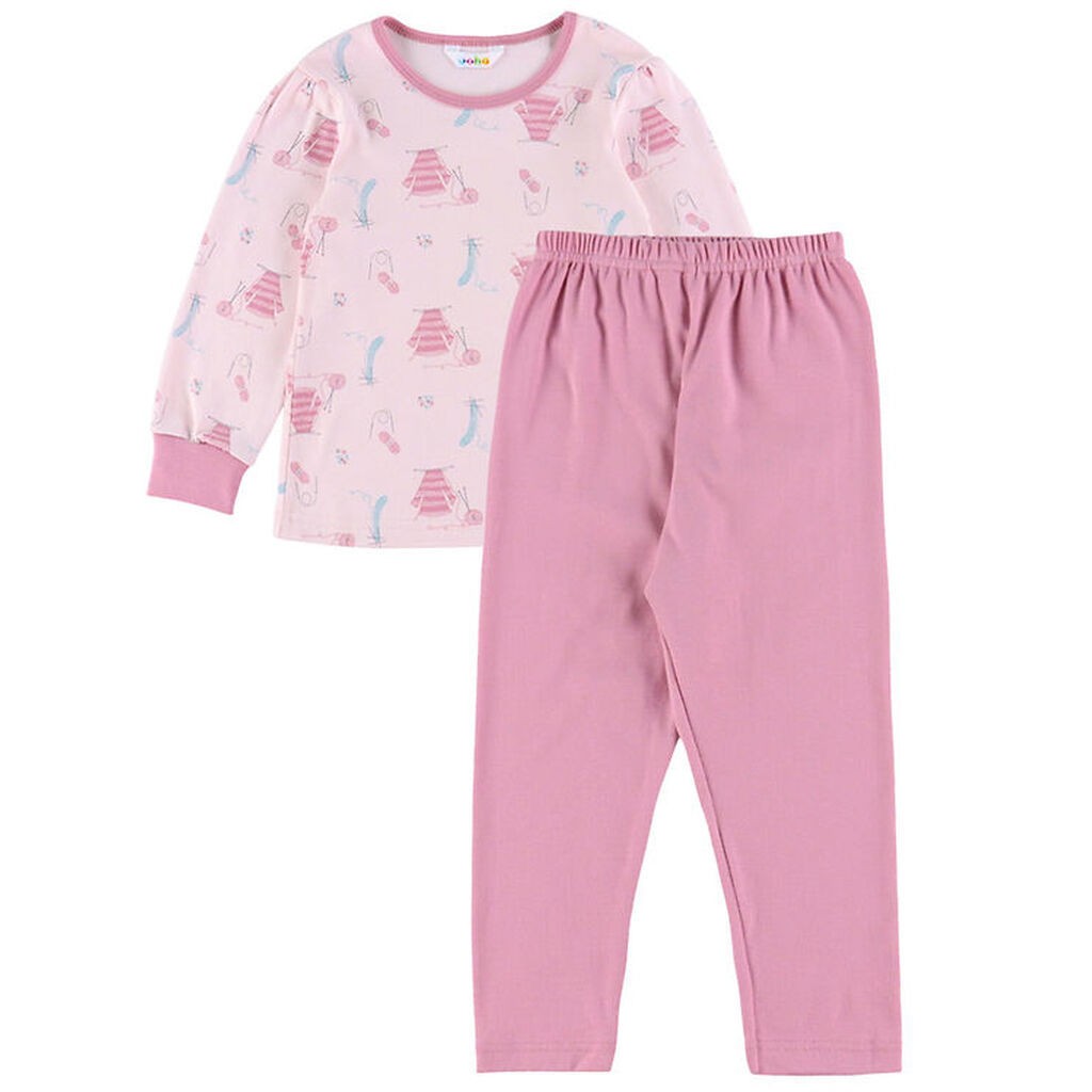 Joha Nattøj - 2-delt - Lyserød m. Print