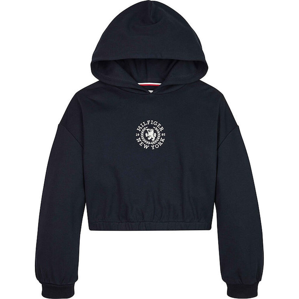 Tommy Hilfiger Hættetrøje - Viskose - Crest Logo - Desert Sky