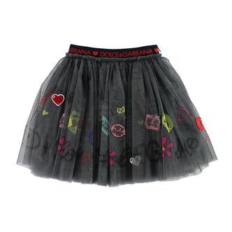 Dolce & Gabbana Tylnederdel - Mørkegrå m. Print/Patches